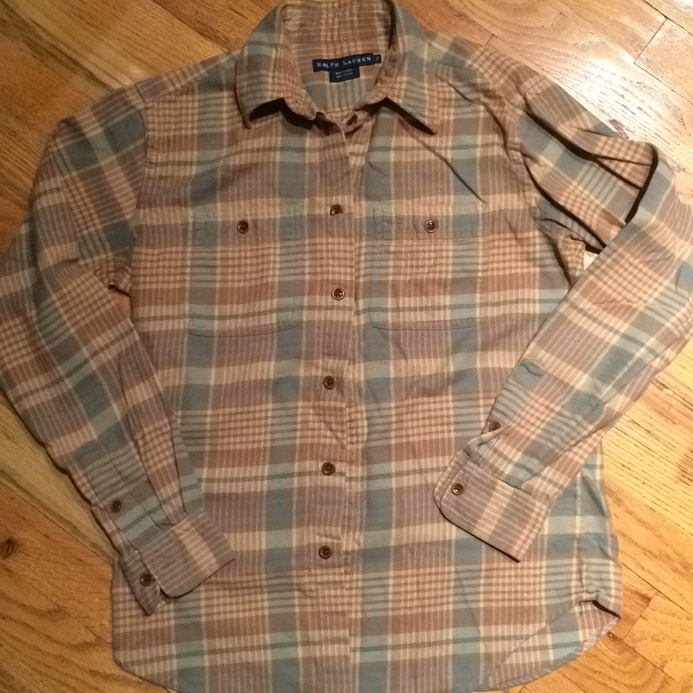 RL Blue Label Tan & Blue Flannel - Size 2